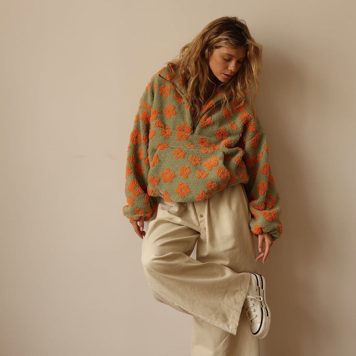 Bloom Fleece with Floral Details