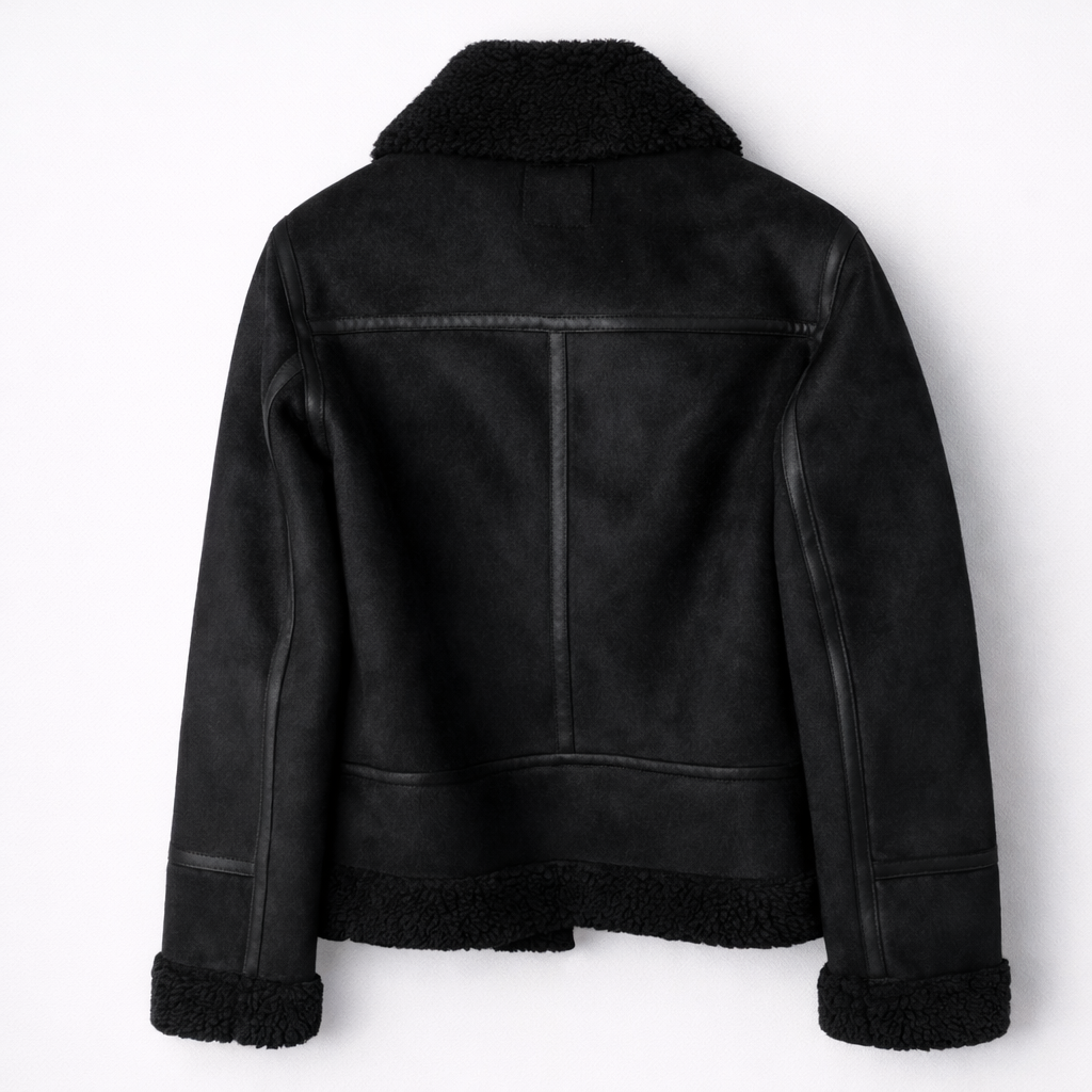 Shearling Suede Aviator Jacket