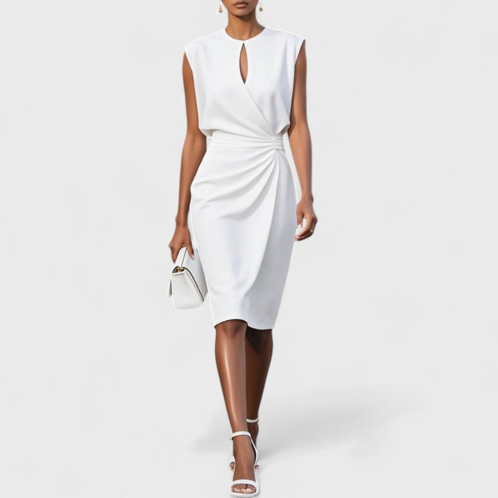 Elegant Midi Dress with Refined Details