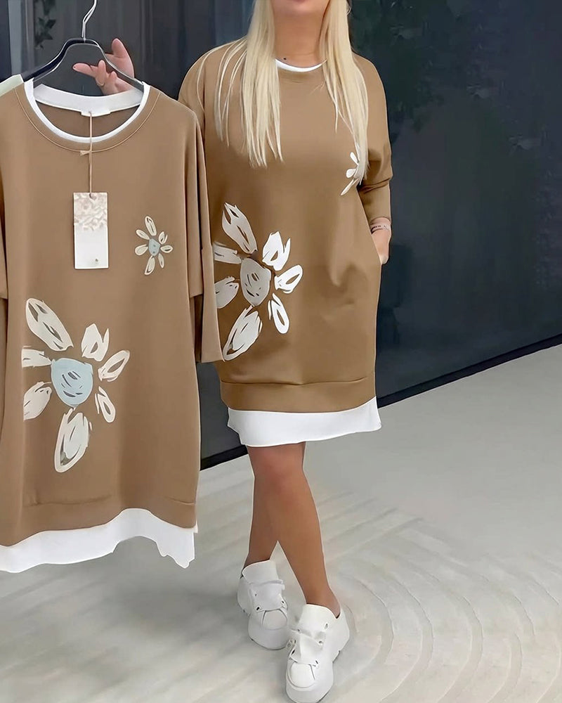 Casual Cotton Knee-Length Dress
