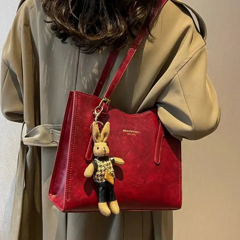 Vintage Vegan Leather Shoulder Bag