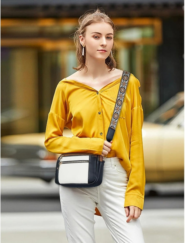 Refined Leather Shoulder Bag with Compartments