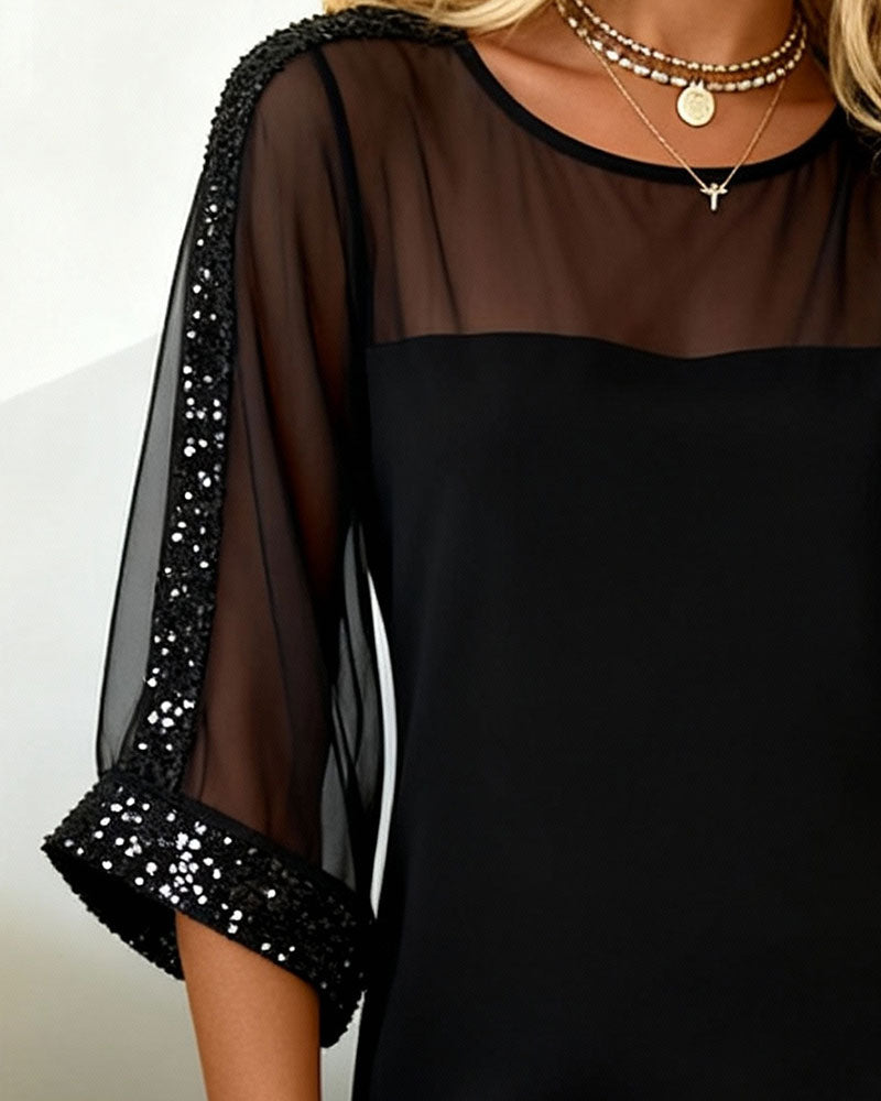 Sparkling Sequin Mesh Dress