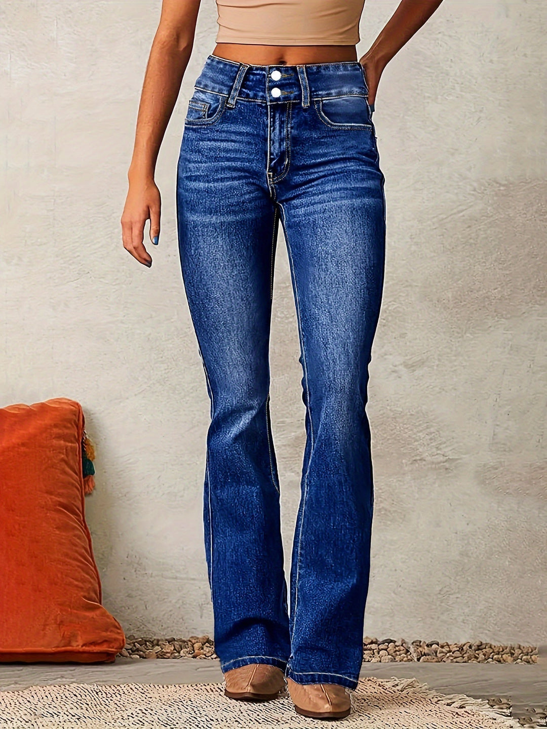 High-Waisted Skinny Jeans with Zipper Detail