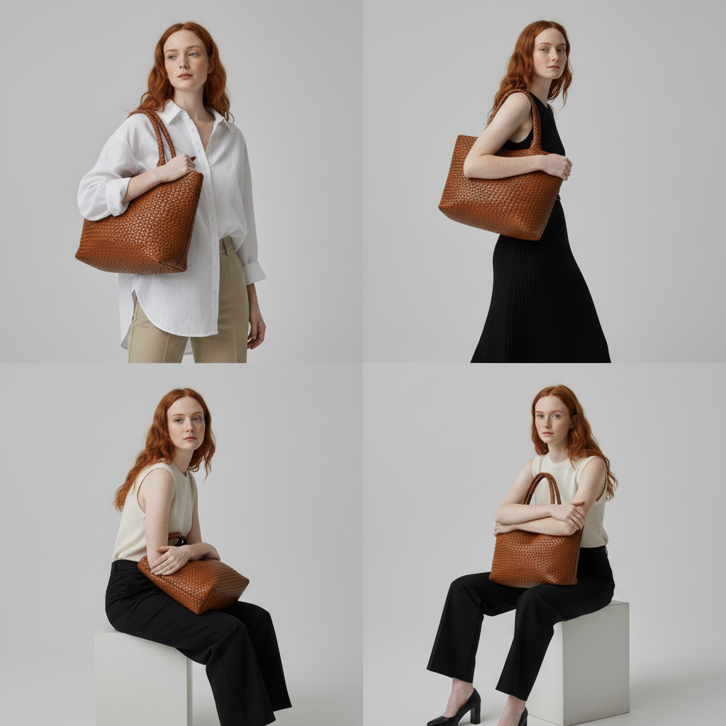 Handwoven Leather Tote Bag