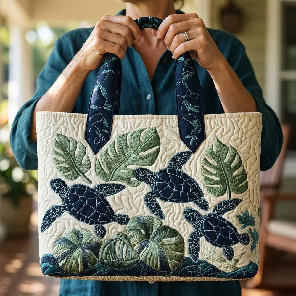 Sea Turtle Grace Handmade Tote Bag