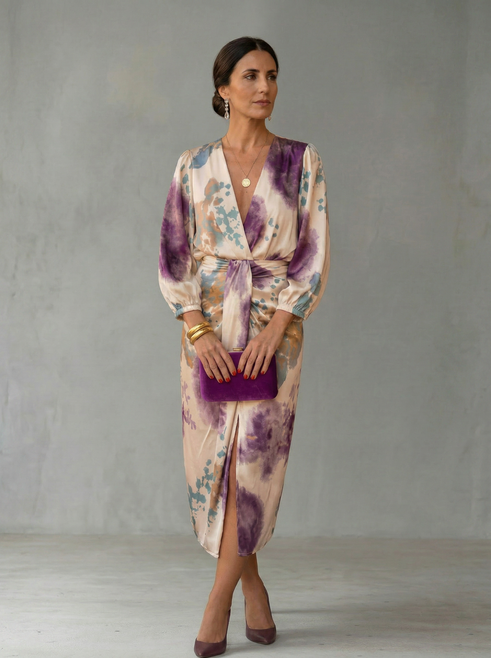 Elegant V-Neck Wrap Dress
