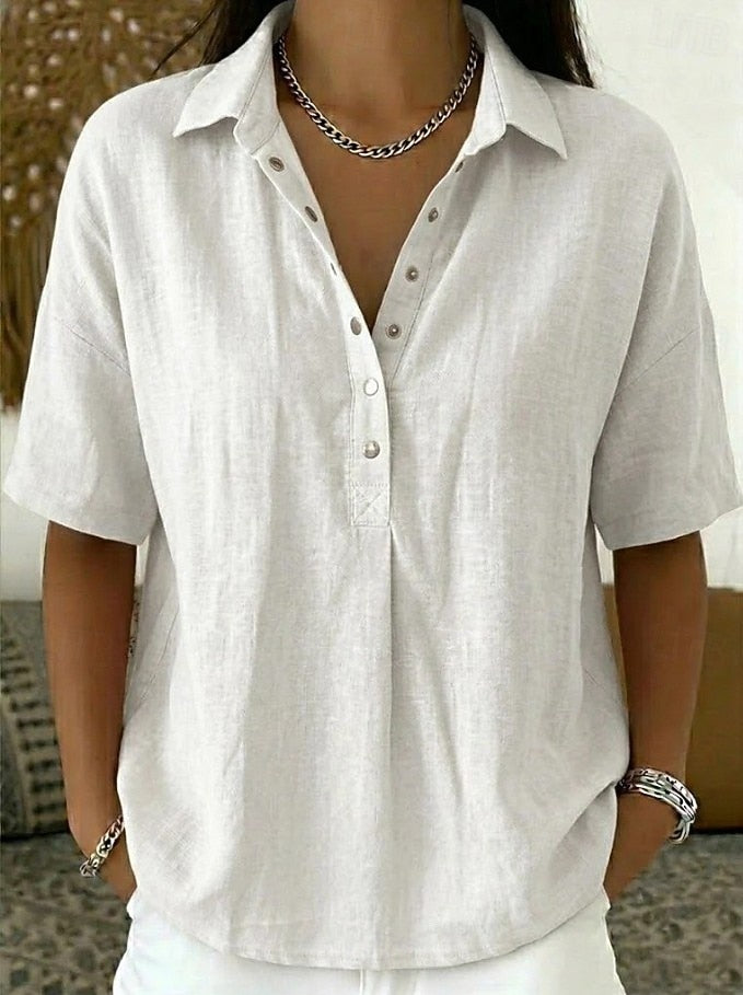 Blouse with Collar and Button