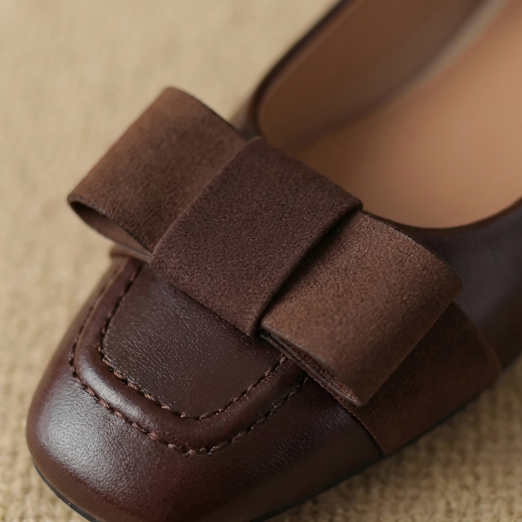 Bow Leather Flats