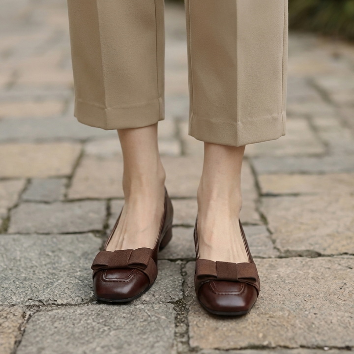 Bow Leather Flats