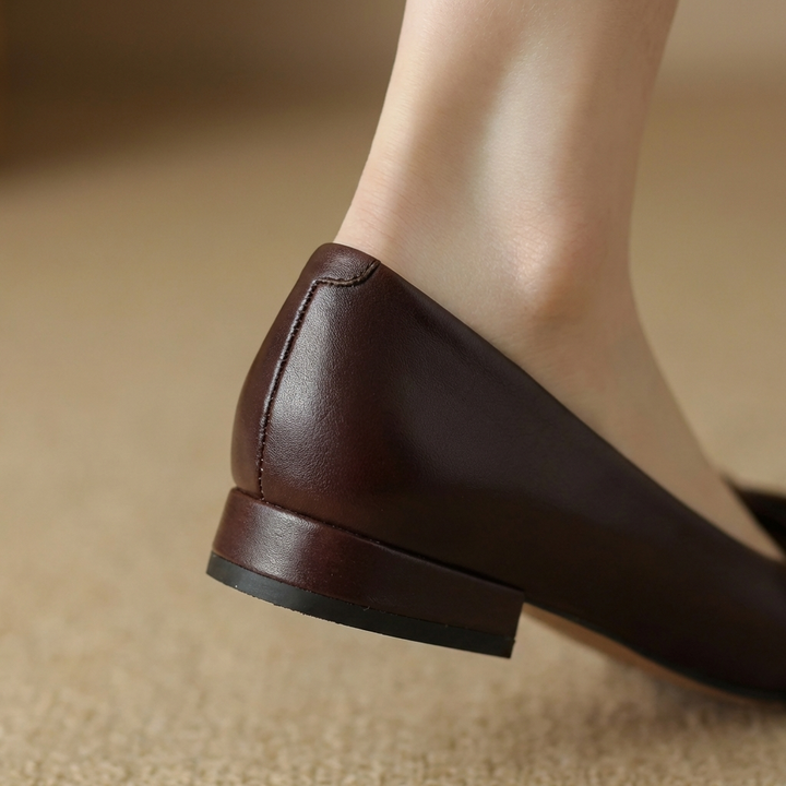 Bow Leather Flats