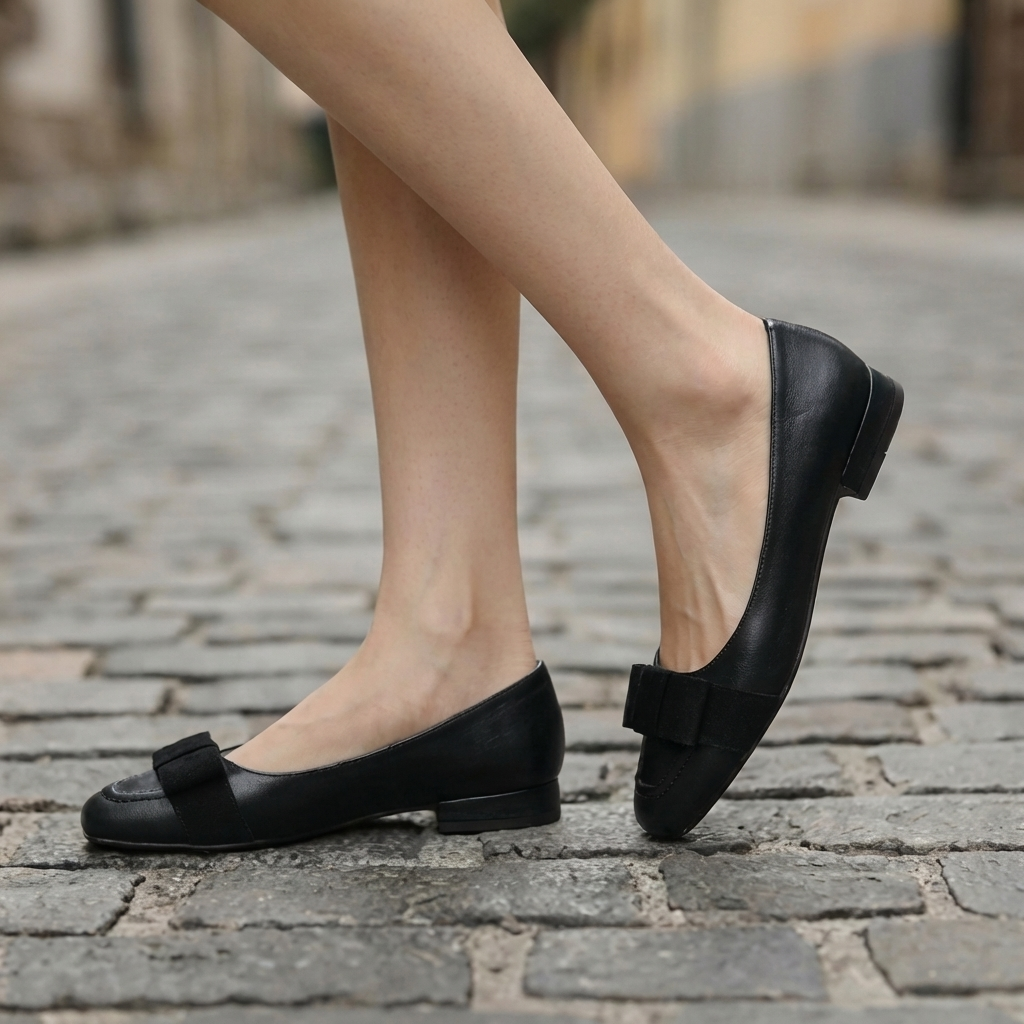 Bow Leather Flats