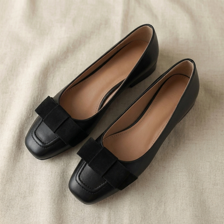 Bow Leather Flats