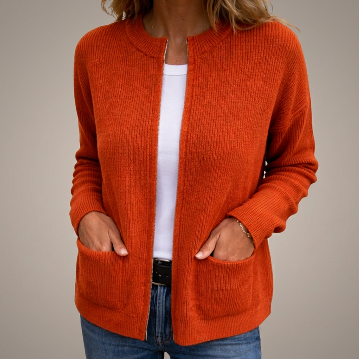 Warm Knit Zip Cardigan