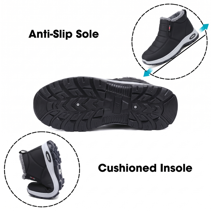 Quilted Waterproof Slip-On Ankle Boots