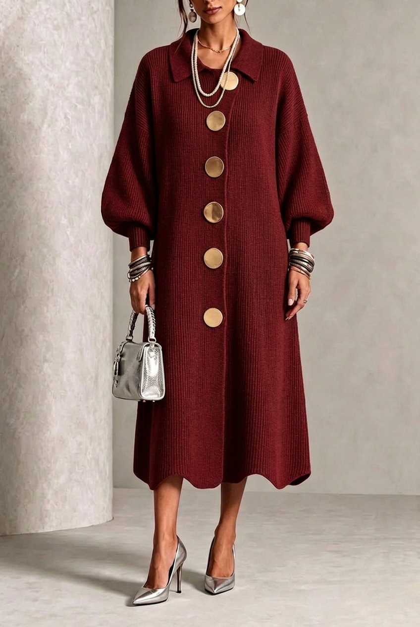 Long Sleeve Button-Down Dress