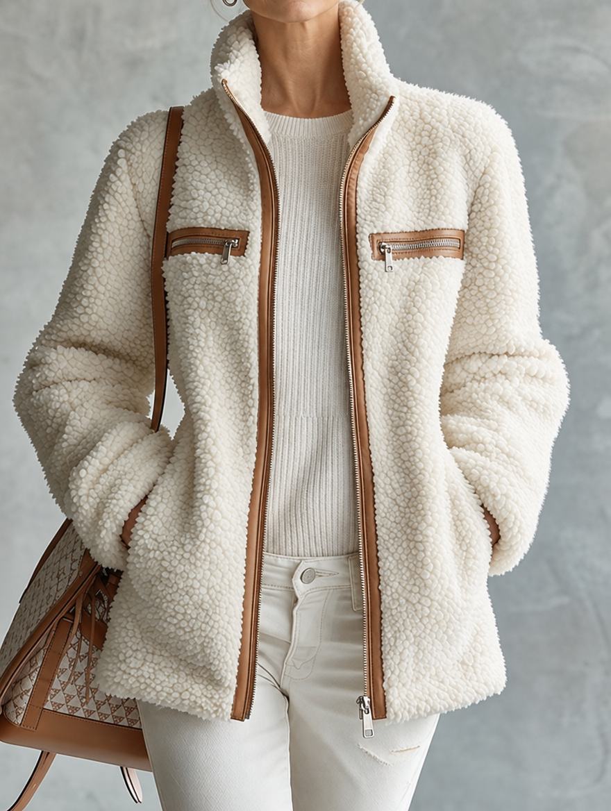 Retro Fleece Zip-Up Jacket