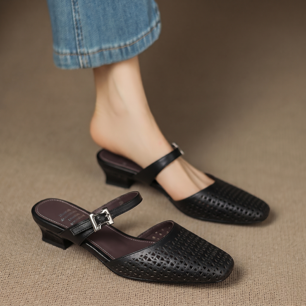 Genuine Leather Mules Tabitha