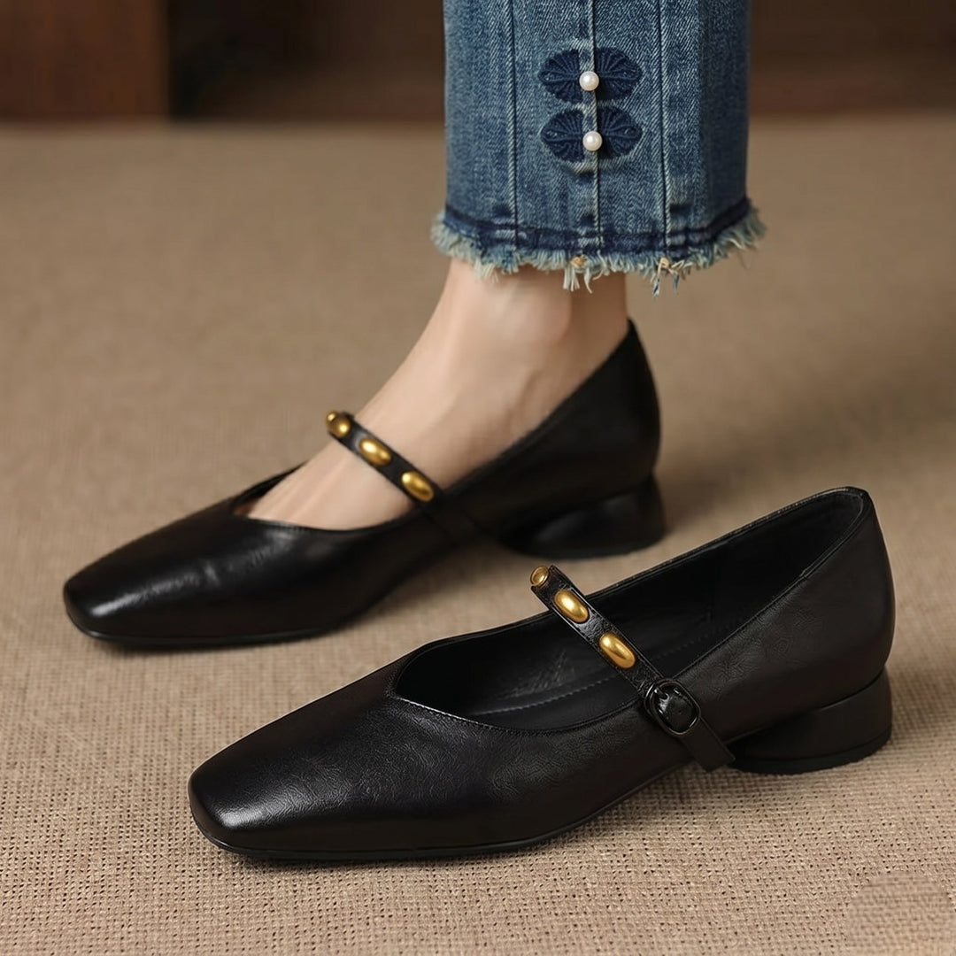 Genuine Leather Flats Aubrey