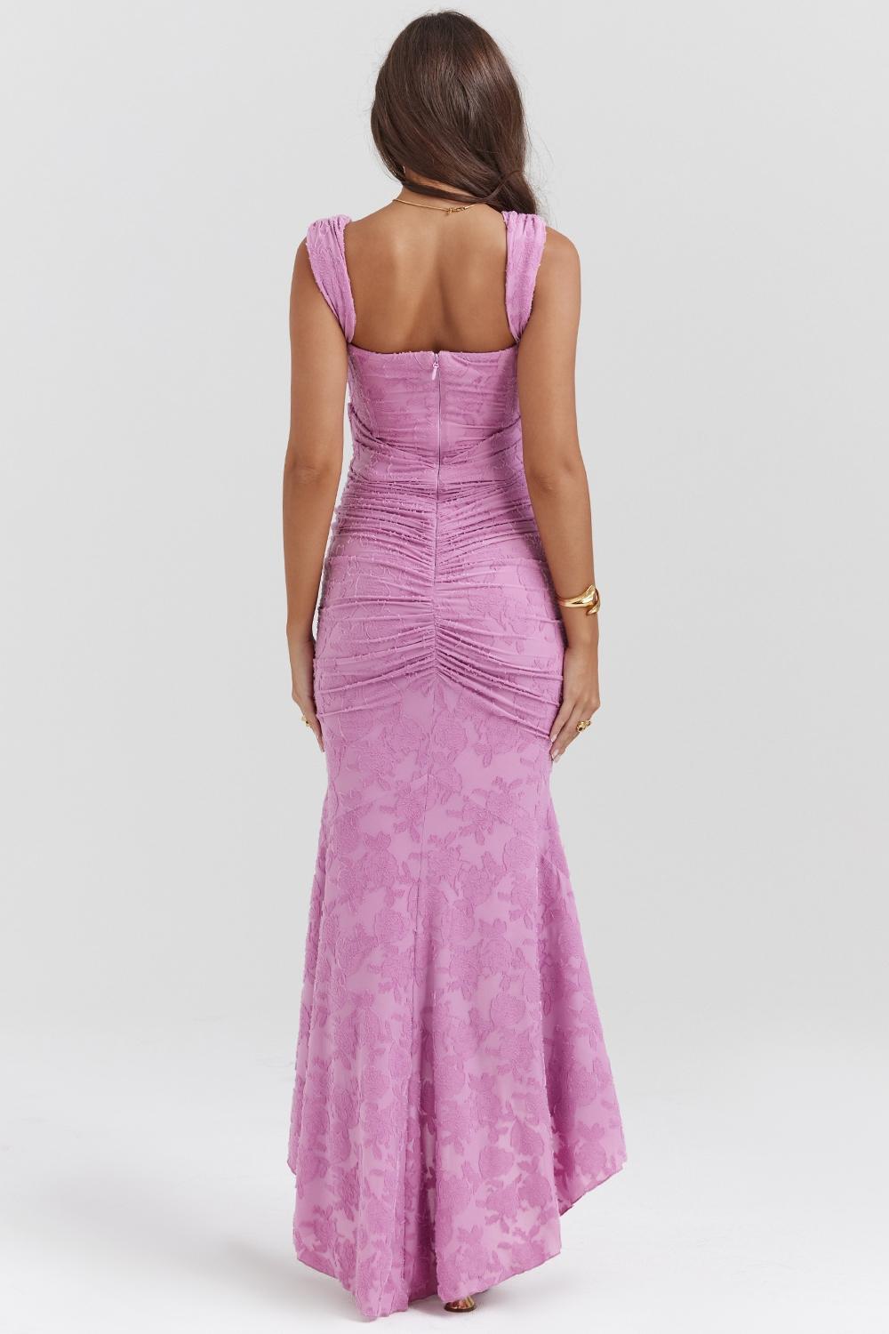 Lace and Draped Maxi Dress