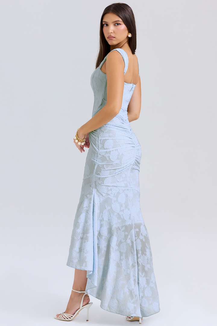 Lace and Draped Maxi Dress