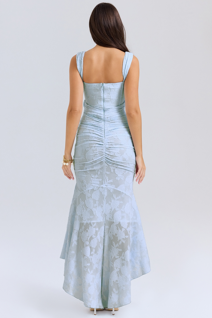 Lace and Draped Maxi Dress