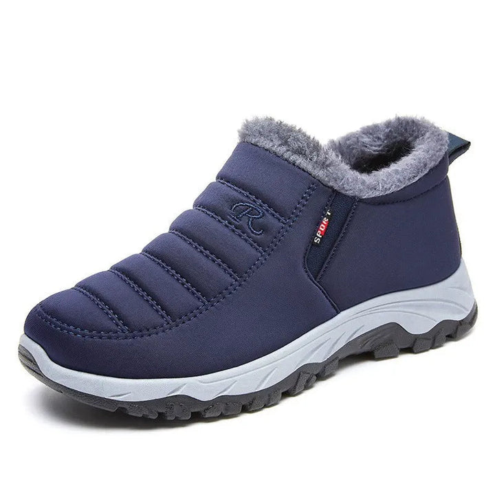 Quilted Waterproof Slip-On Ankle Boots Blue