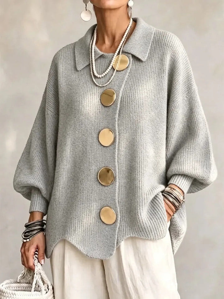 Oversized Collared Button Cardigan Karina