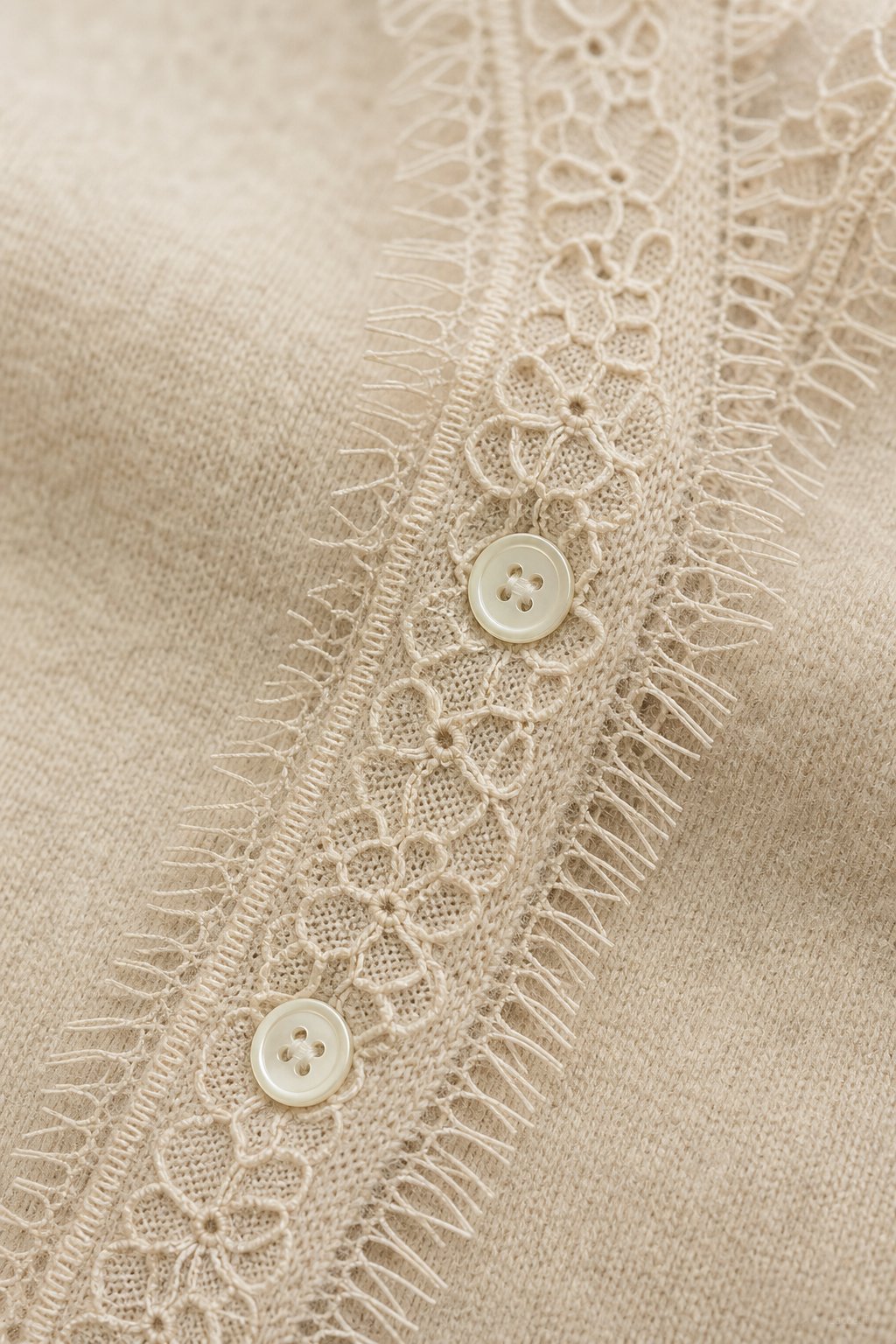 Soft Knit Cardigan with Lace Details