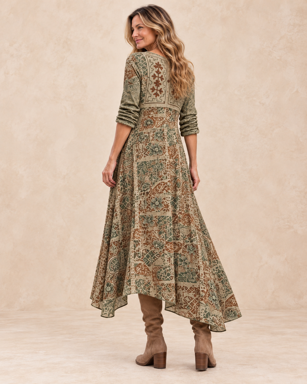 Botanical Print Maxi Dress