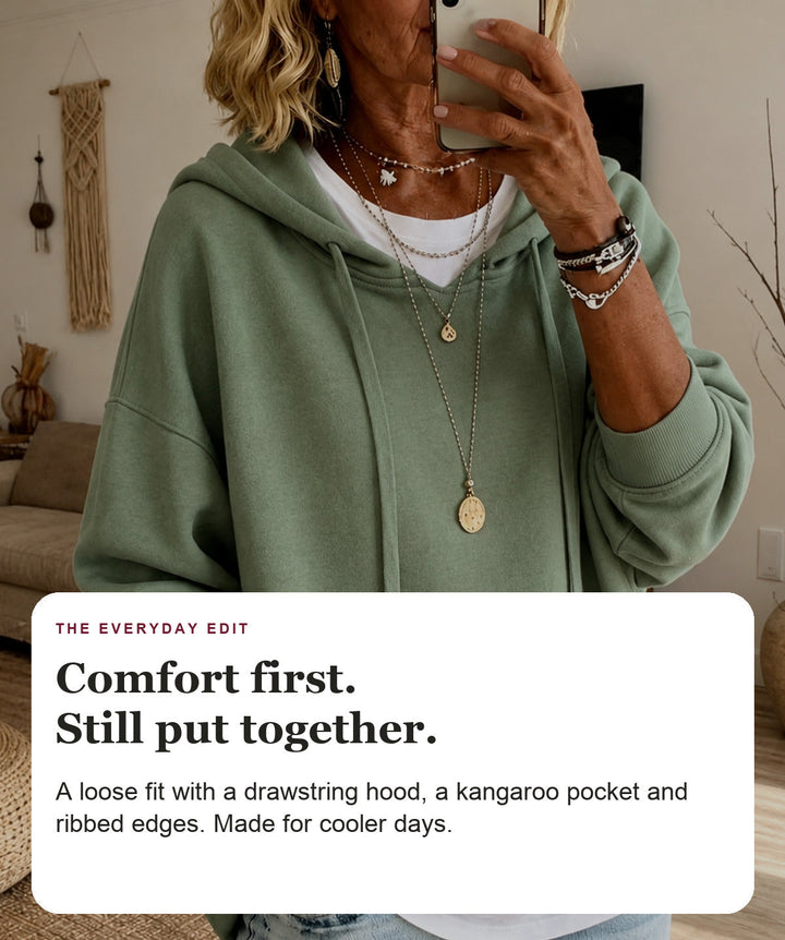 Sage Green Oversized Hooded Sweater