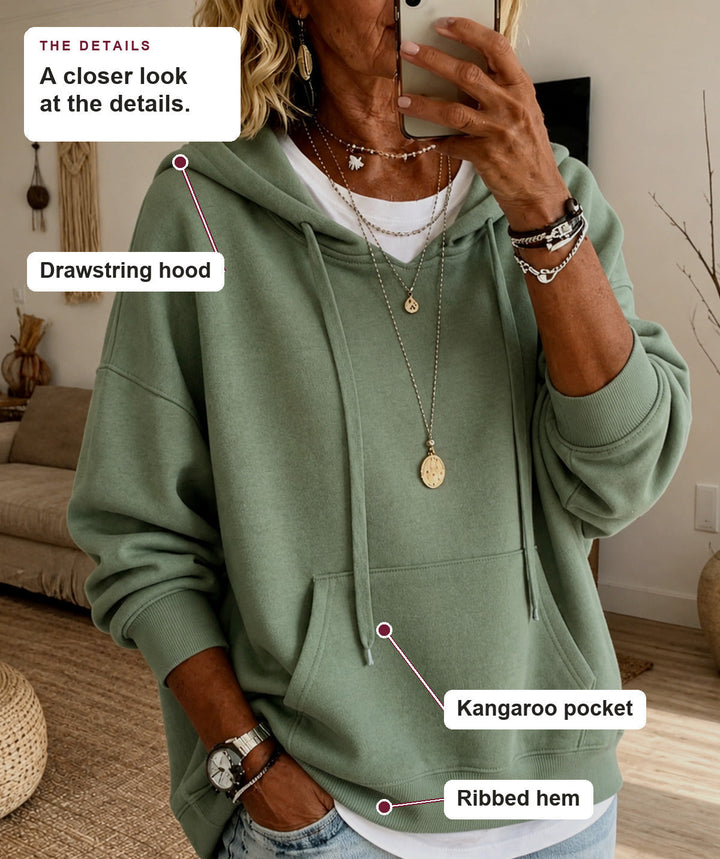 Sage Green Oversized Hooded Sweater