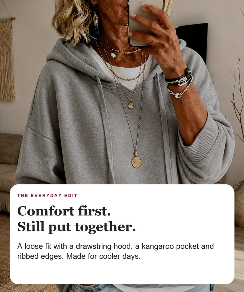 Light Gray Oversized Hooded Sweater