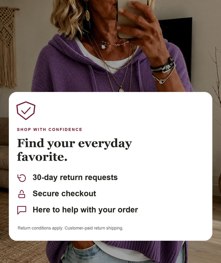 Purple Hooded Poncho Sweater