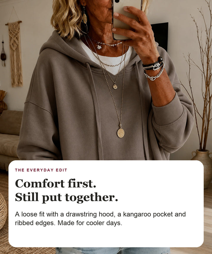 Taupe Oversized Hooded Sweater