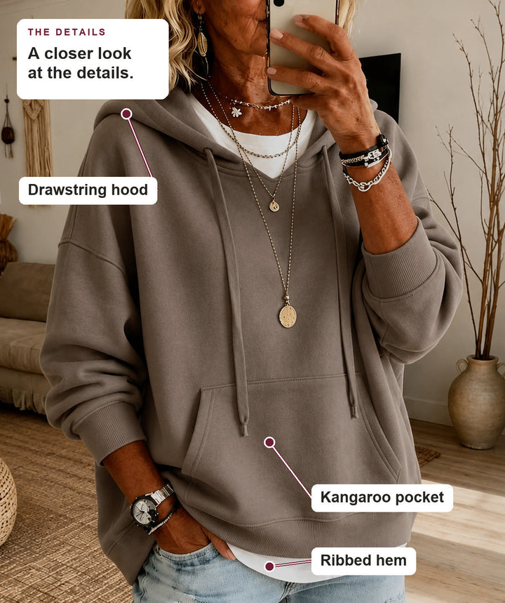 Taupe Oversized Hooded Sweater
