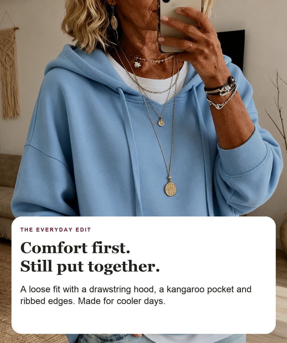 Sky Blue Oversized Hooded Sweater