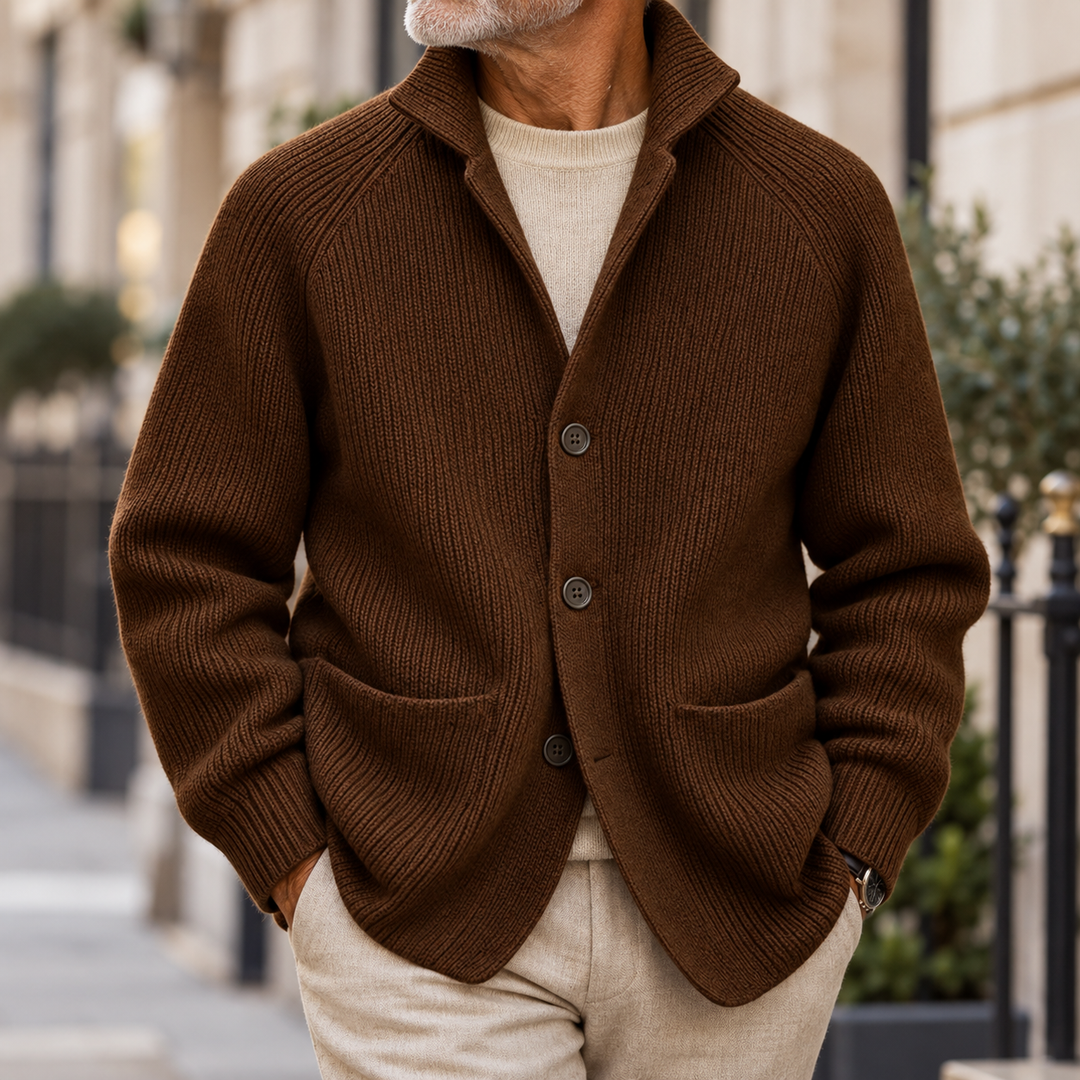 Textured Knit Button Cardigan