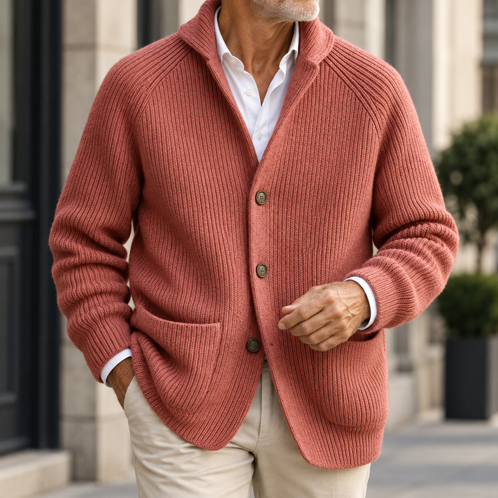 Textured Knit Button Cardigan
