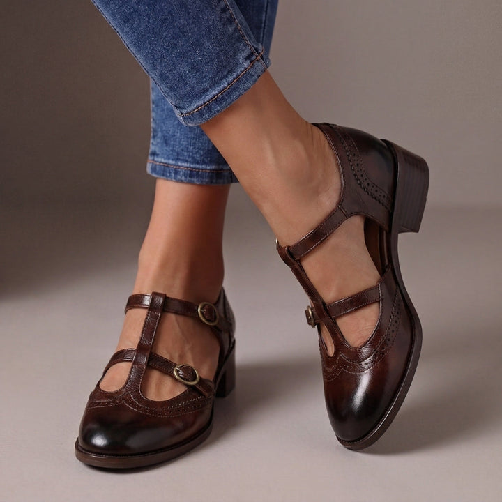 Leather Brogue Mary Janes
