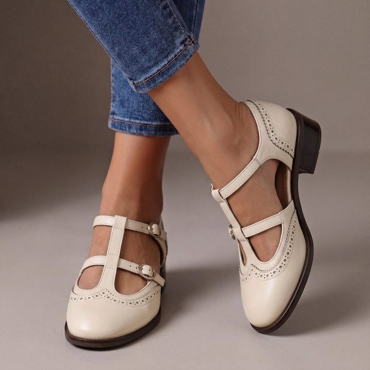 Leather Brogue Mary Janes