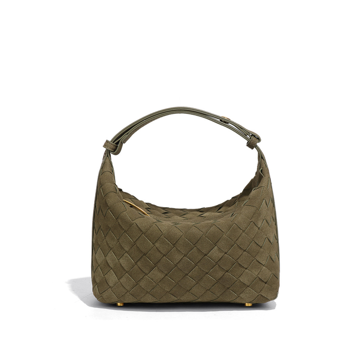 Matte Woven Structured Handbag