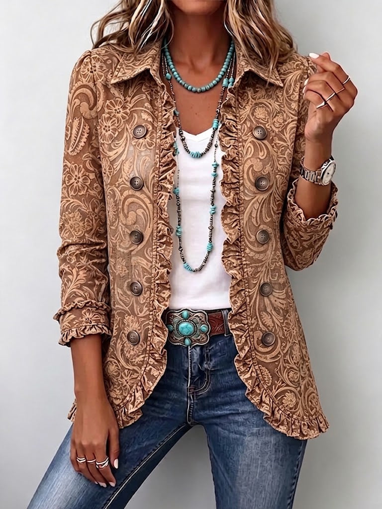 Vintage Floral Frill Jacket