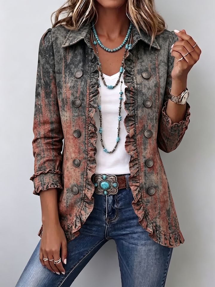 Textured Gradient Frill Jacket