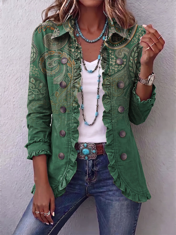 Green Paisley Frill Jacket