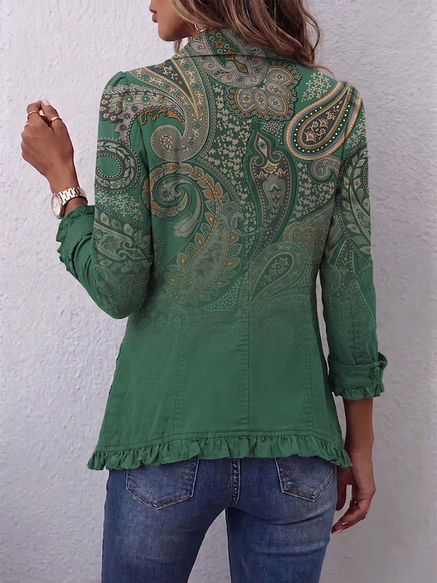 Green Paisley Frill Jacket