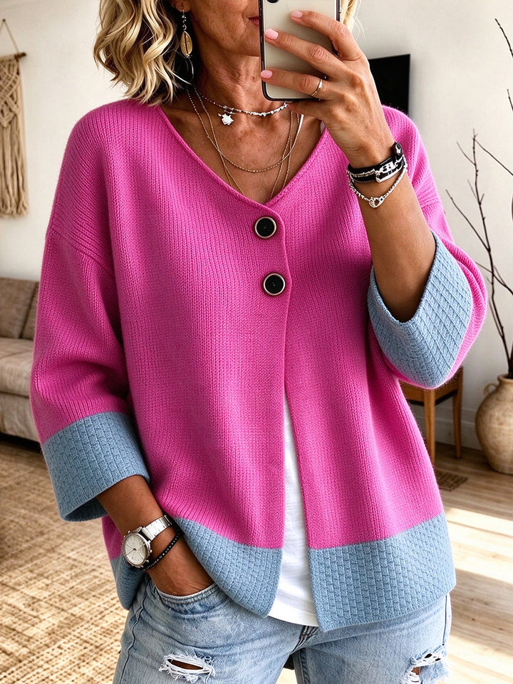 Color-Block Knit Cardigan
