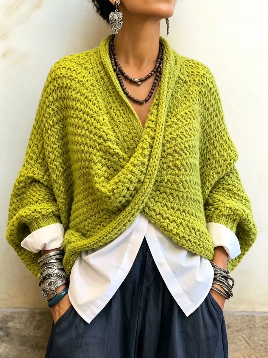 Batwing Crossover Sweater