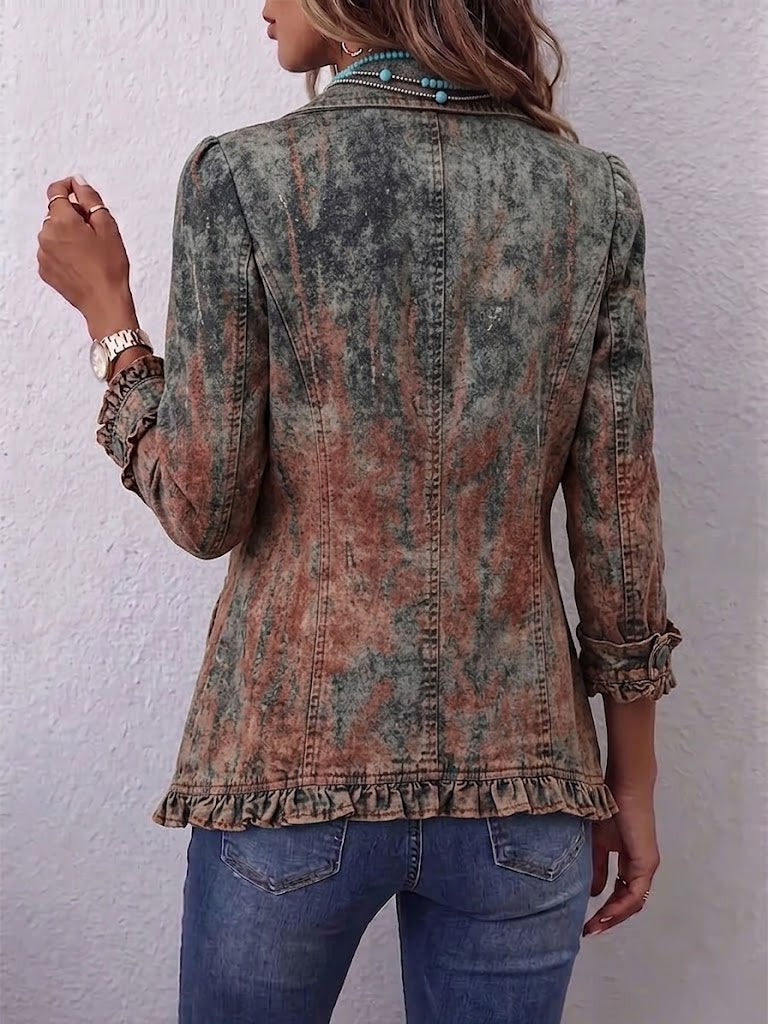 Textured Gradient Frill Jacket