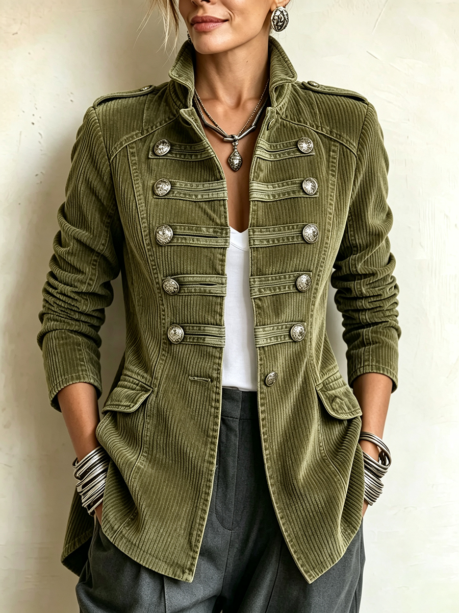 Olive Military Corduroy Jacket